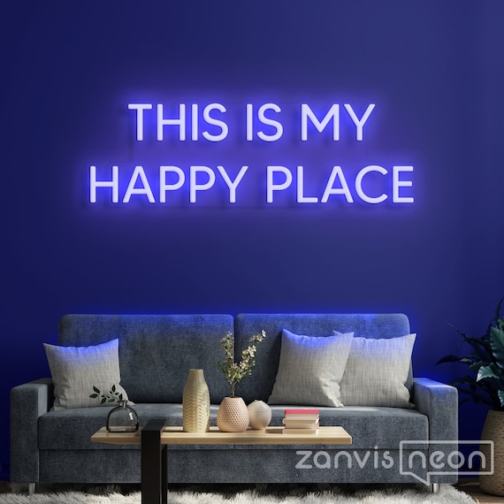 LED ネオンサイン happy place 幸せな場所 ガレージ 店舗装飾