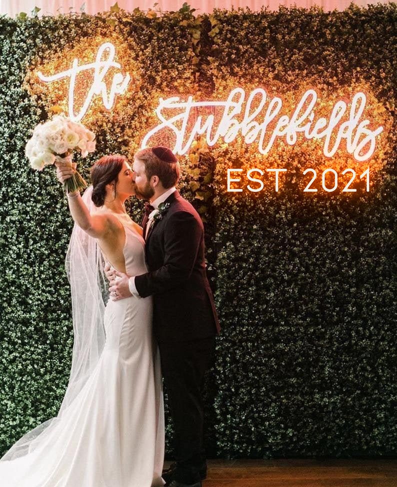 Wedding NEON SIGN with EST year for reception | Wedding Decorations |  Wedding Decor | Wedding Gifts | Wedding Light Neon Sign Wedding 