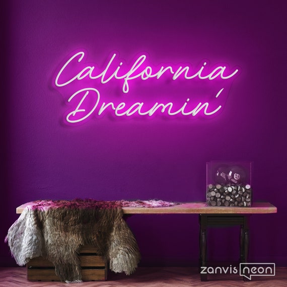 California Dreamin' Neon Sign Light Office Living Room Interior Design, Neon sign wall art,Neon sign wall decor