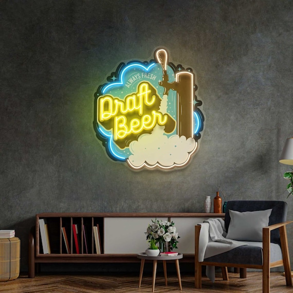 Custom Draft Beer Neon Sign: Pub Bar Decor - Etsy