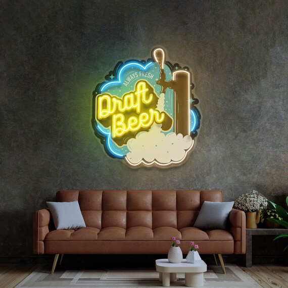 Custom Draft Beer Neon Sign: Pub Bar Decor - Etsy
