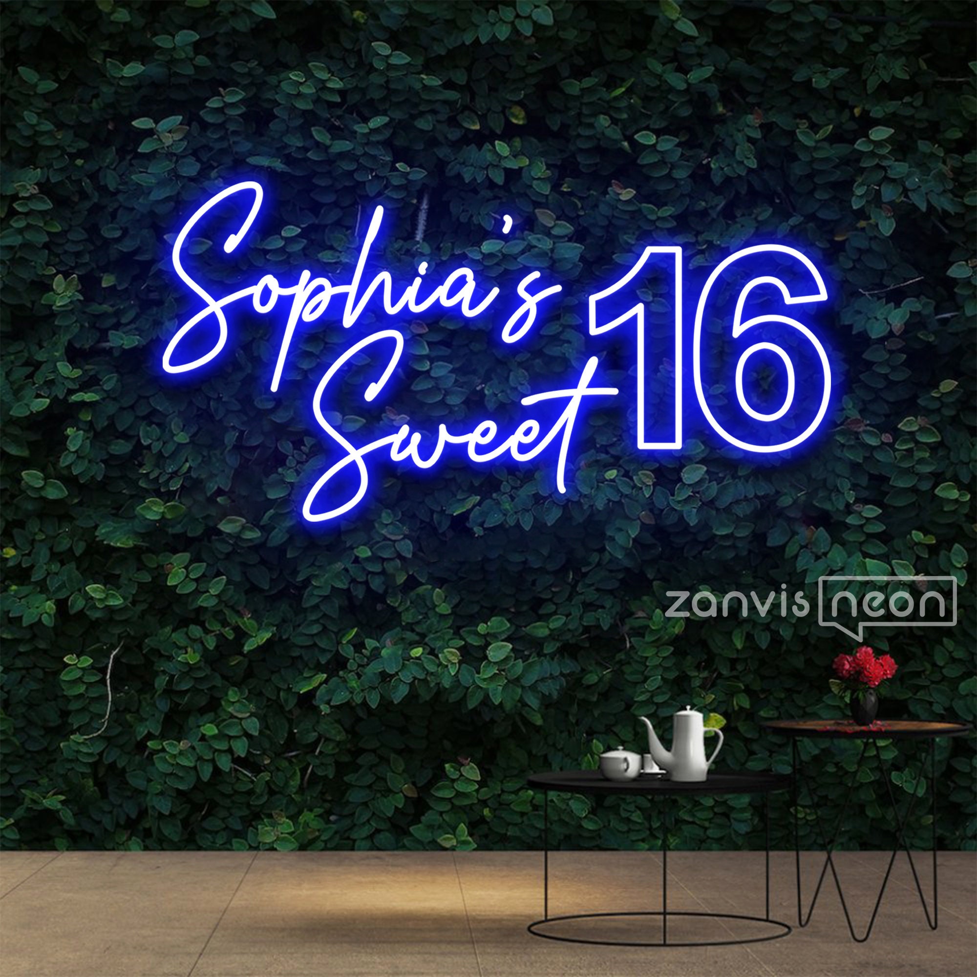 Custom Sweet 16 Neon Sign: Personalized Birthday Party Decor
