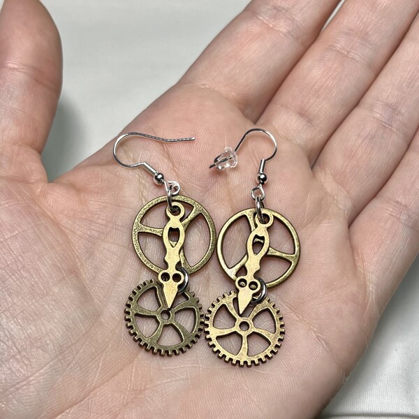 Clock Part Earrings Etsy