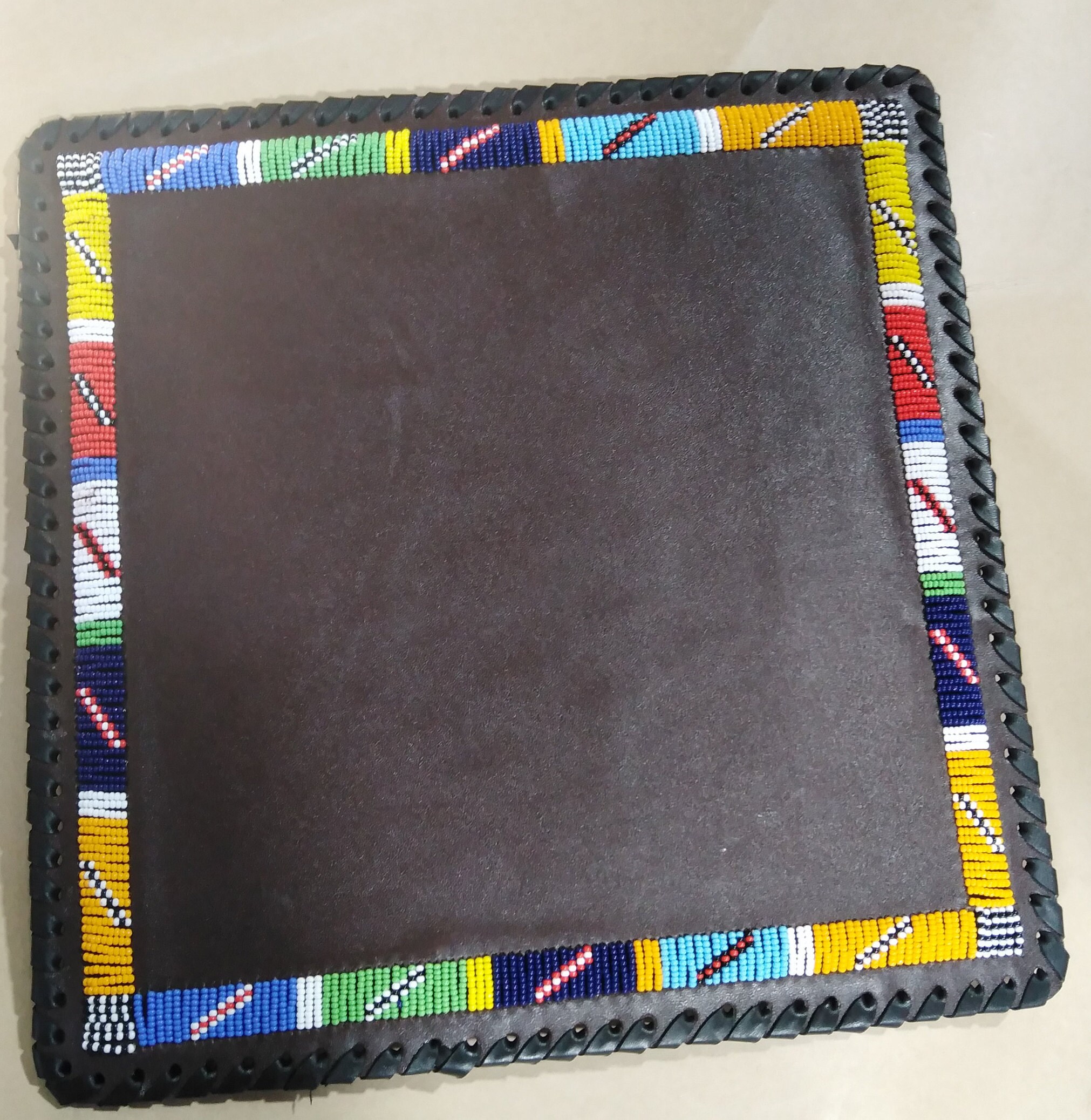 Exquisite African Leather Beaded Table Mats. Genuine Leather Etsy