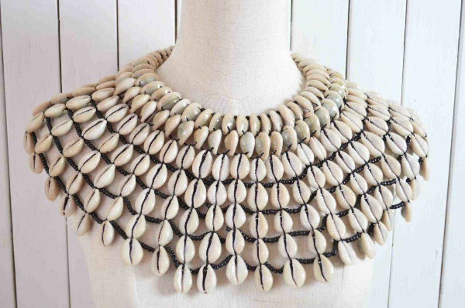 African Cowrie Collar Necklace. Sea Shell Bib Necklace Etsy