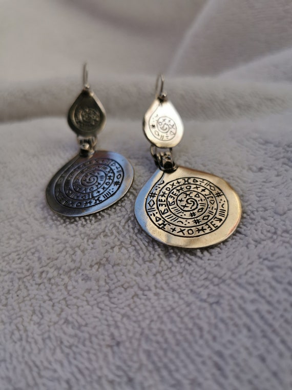 Unique silver Berber spiral earrings with an Amaz… - image 3