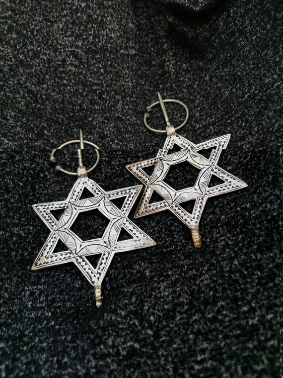 Vintage Set of 2 Moroccan Berber Jewish Silver Fib