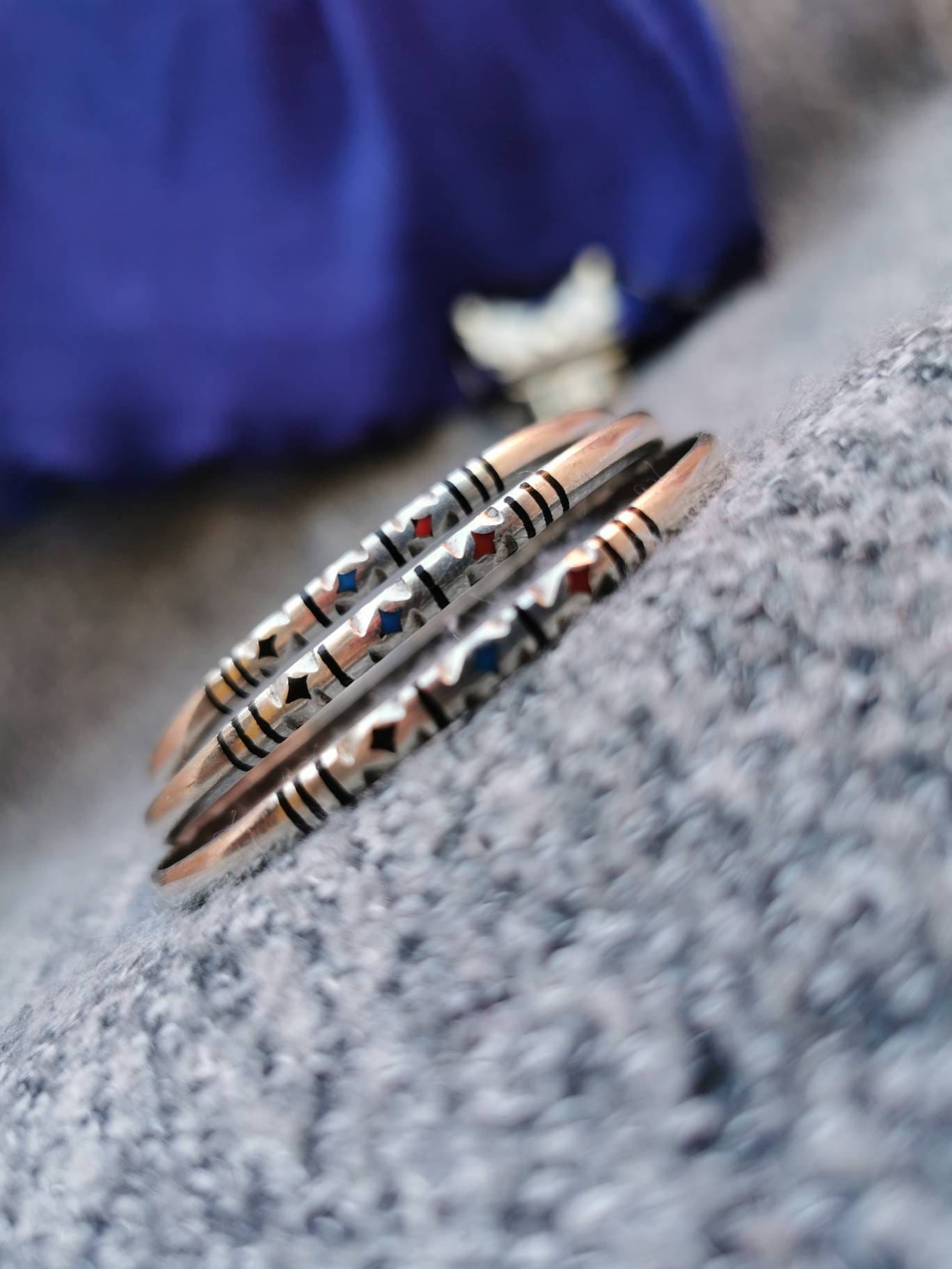 Vintage Antique Sterling Silver Decorated Tuareg Bangle Bracelet 