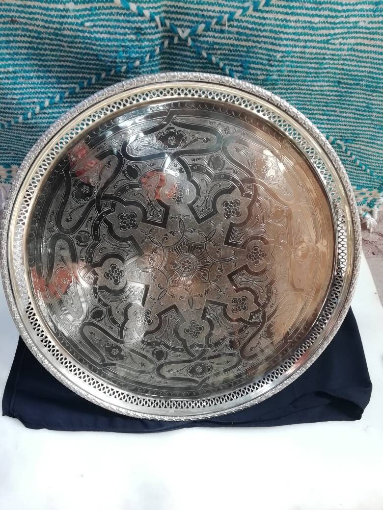 Moroccan Serving Tray Glass Oriental Tea 19Th Century Richard Wright Manchester.moroccan | Tray Silv