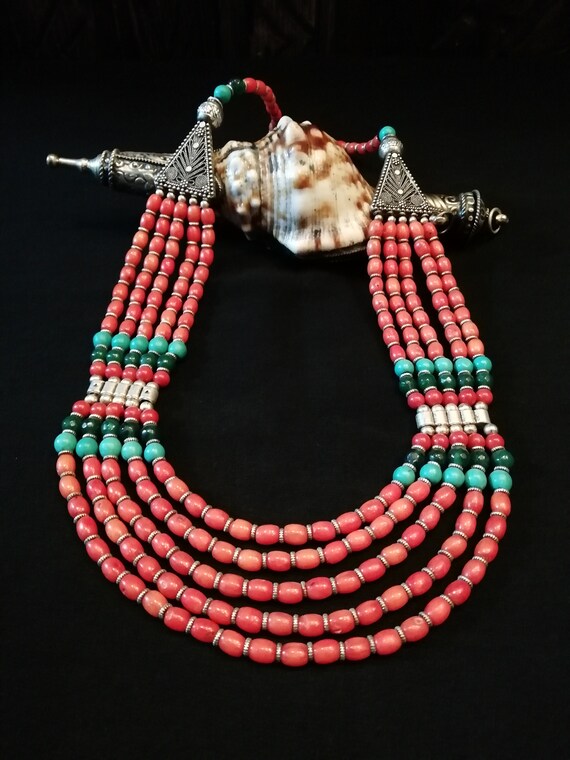 Morocco /Coral collar /Berber collar /Mediterranea