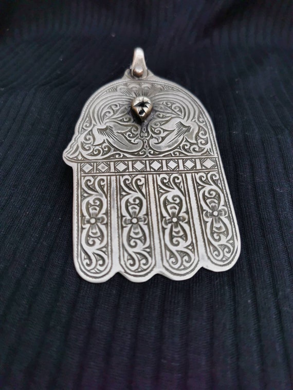 Old Berber Silver Khamsa Pendant From Morocco Handmade Berber - Etsy