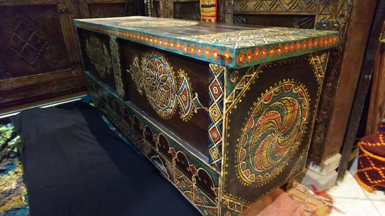 Vintage Berber Cabinet, Wooden Box, Large Moroccan Chest, Handmade Box, Free Shipping