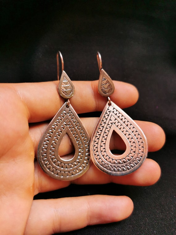 Handmade Moroccan Silver Earrings, Authentic Moro… - image 3
