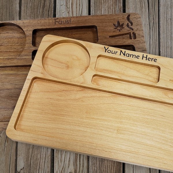 Personalized Hardwood Cannabis Marijuana Wooden Weed Rolling Tray