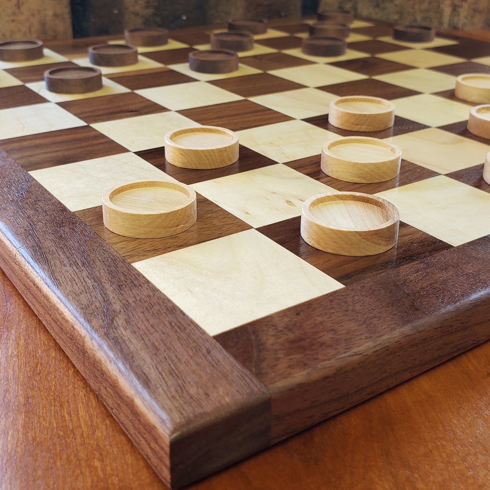 Amish Wooden Checker Board Game