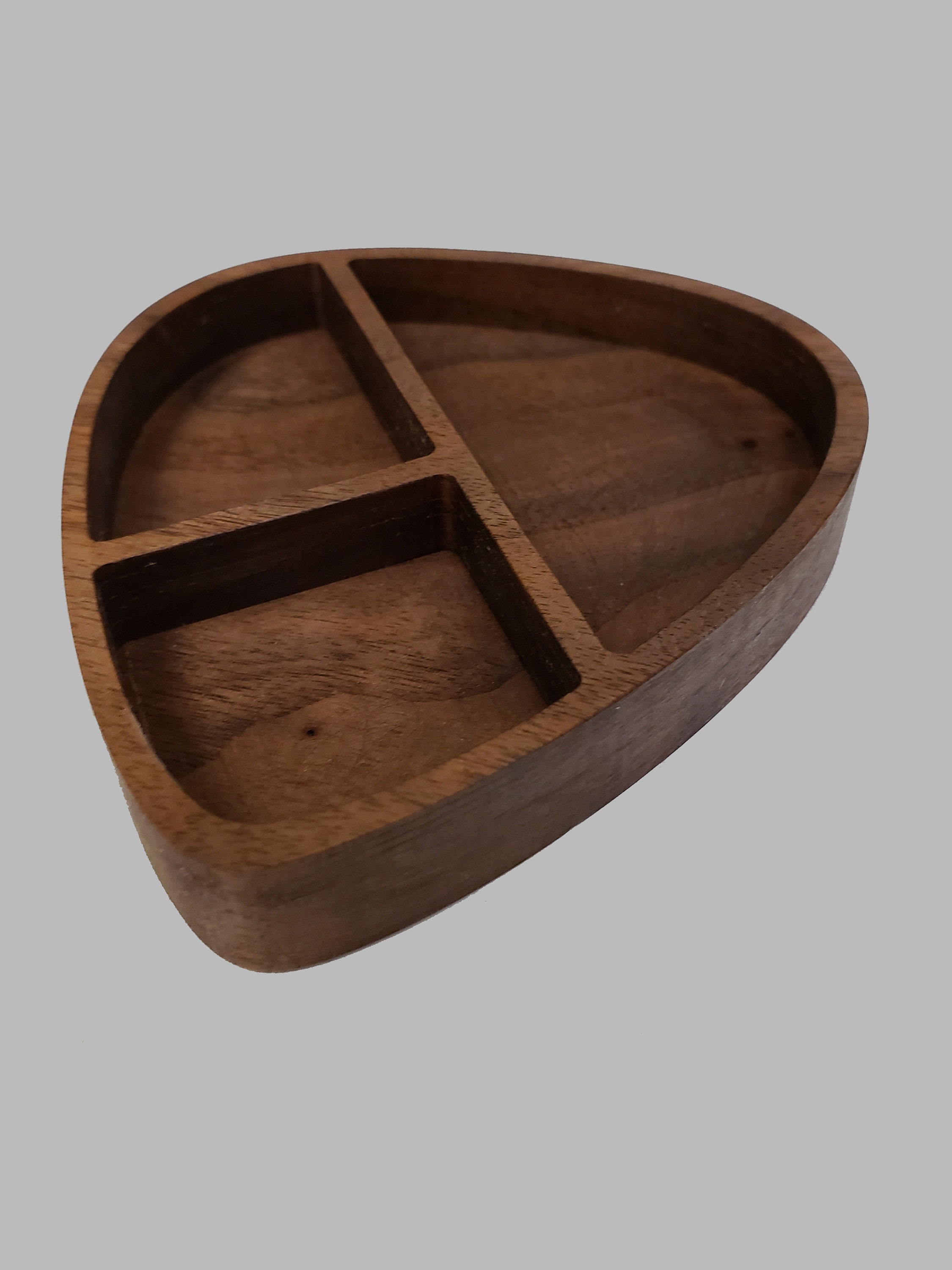 Guitar Pick Shaped Walnut Tray Desk Organizer Pick Tray Etsy