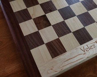 Personalized Checker Set Handmade, Wood Checker Board, Checker Board, Wood Board Games, Checkers, Walnut, Maple, Checkerboard With Checkers