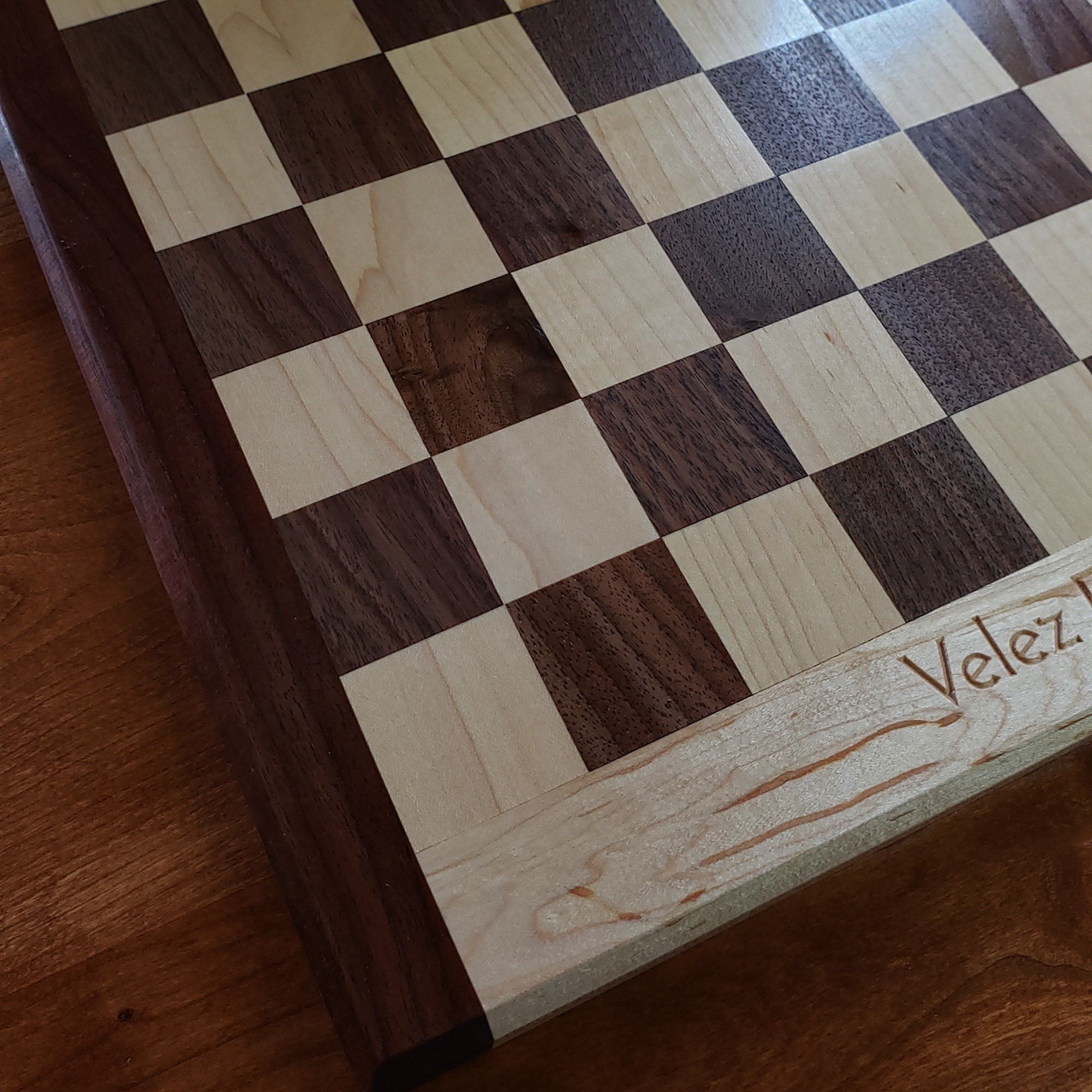 Personalized Checker Set Handmade, Wood Checker Board, Checker Board, Wood Board Games, Checkers, Walnut, Maple, Checkerboard With Checkers
