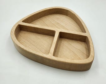 Maple Guitar Pick Tray: Wooden Desk Organizer, Musician Gift