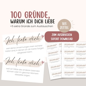 100 powodów, dla których cię kocham | Prezent dla partnera, partnera | Cyfrowy