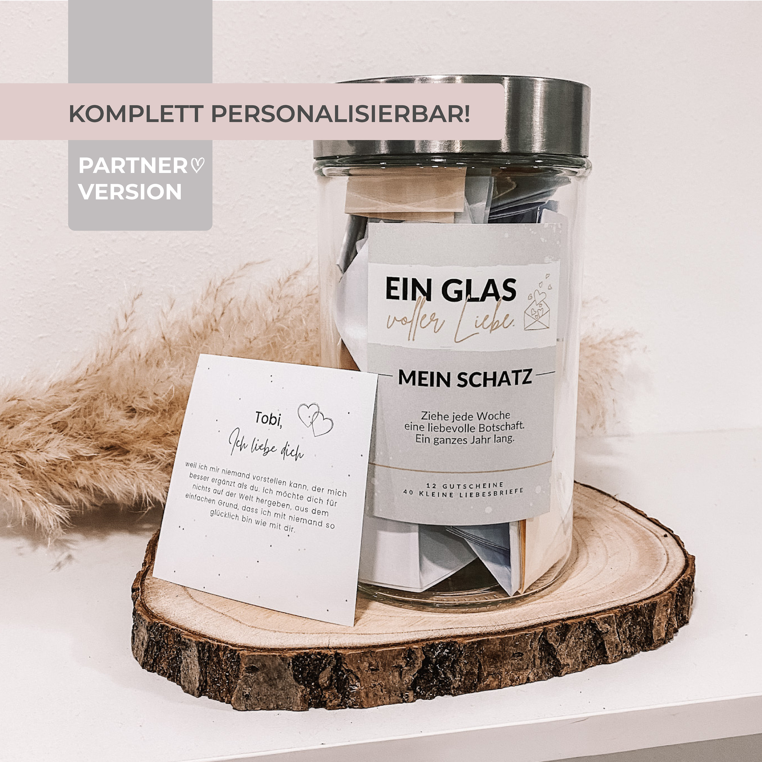 Glas voll Liebe 365 Tage Gründe warum ich dich liebe Etsy.de