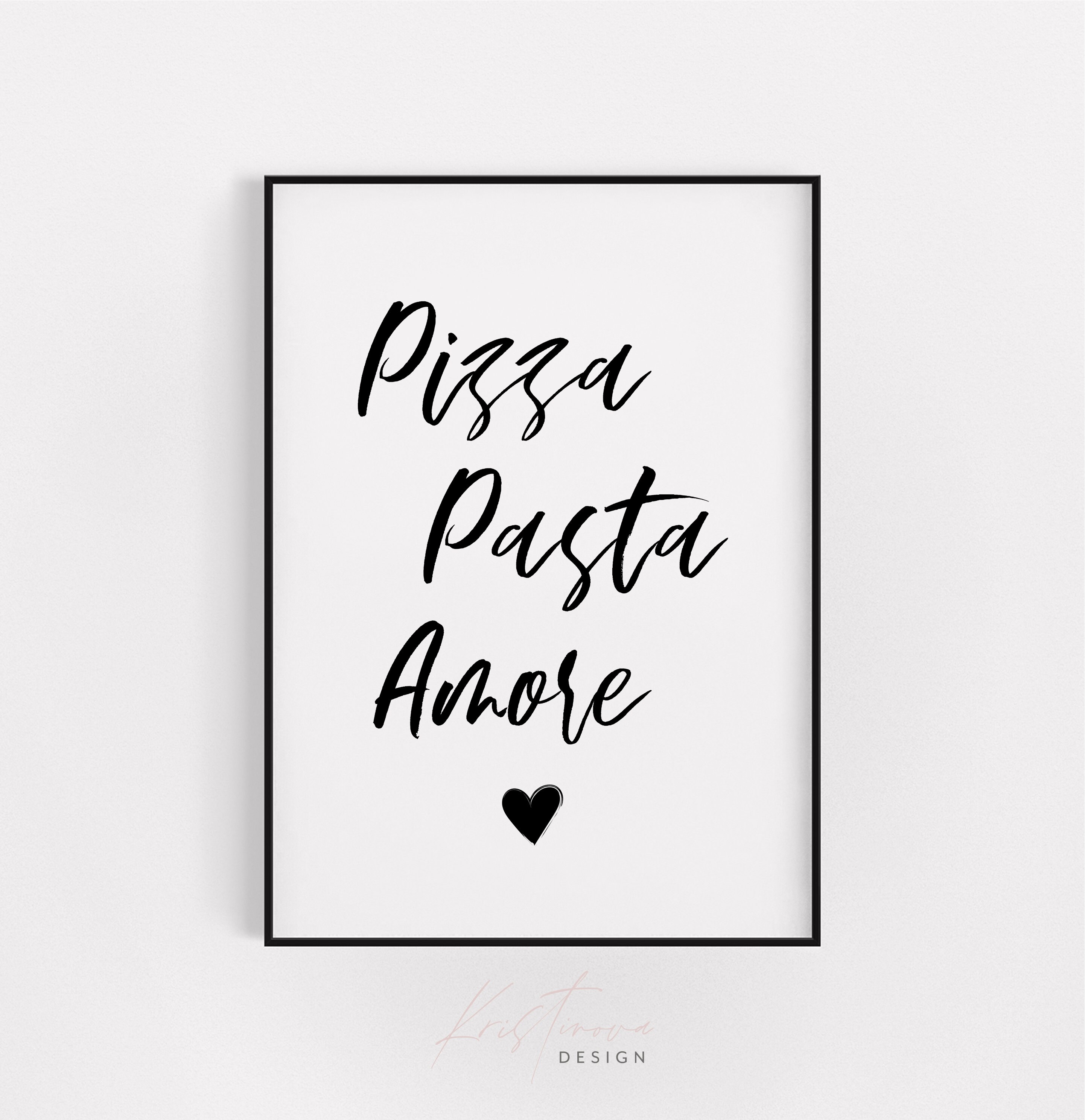 Sprüche Poster Pizza Pasta & Amore Etsy