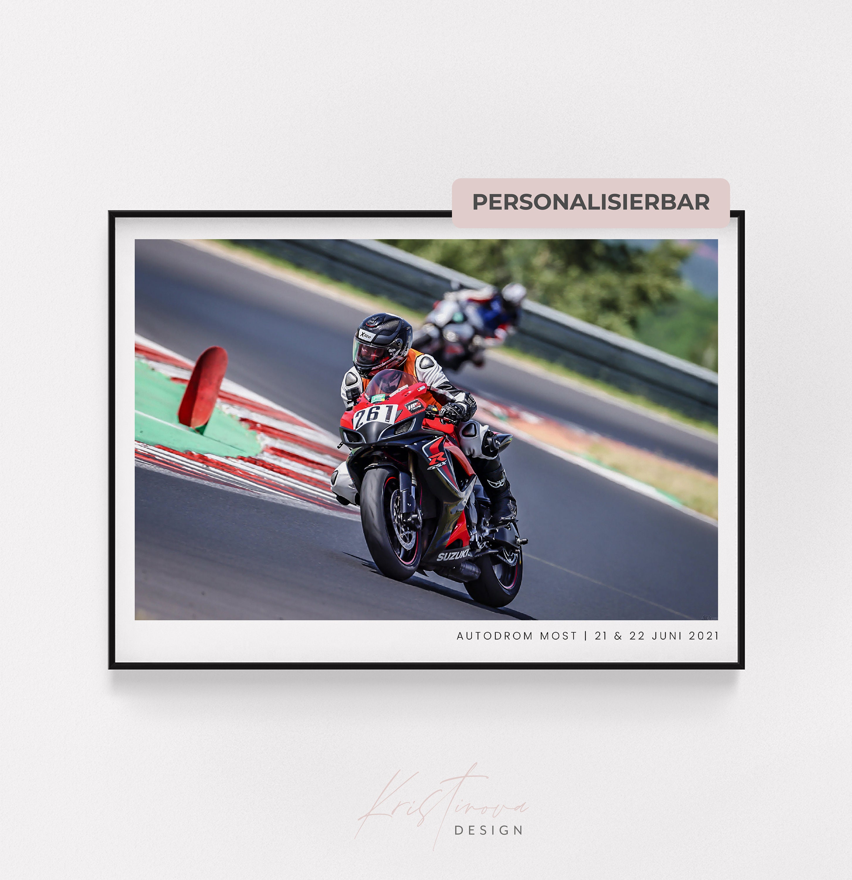 Motorrad Rennstrecke Poster | Personalisierbar | Motorrad Kunst Poster