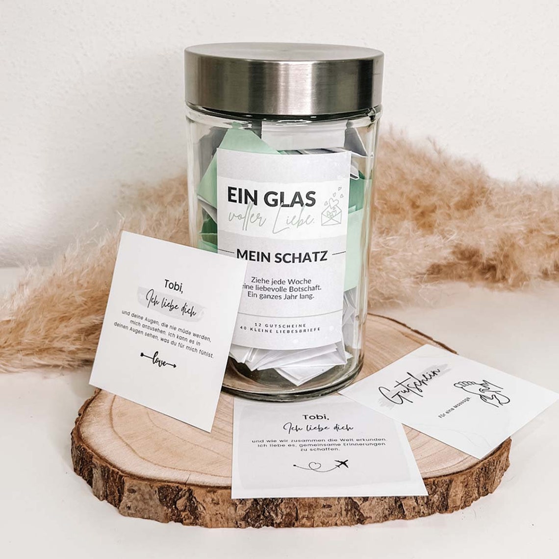 Glas voll Liebe 365 Tage Gründe warum ich dich liebe Etsy.de