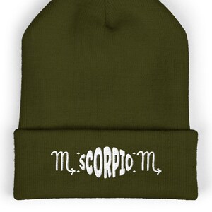 Embroidered Scorpio Beanie, Scorpio gift, Zodiac gift, Astrology Gift, Embroidered Zodiac Hat, Winter Hat, Cute Beanie, Gift for her