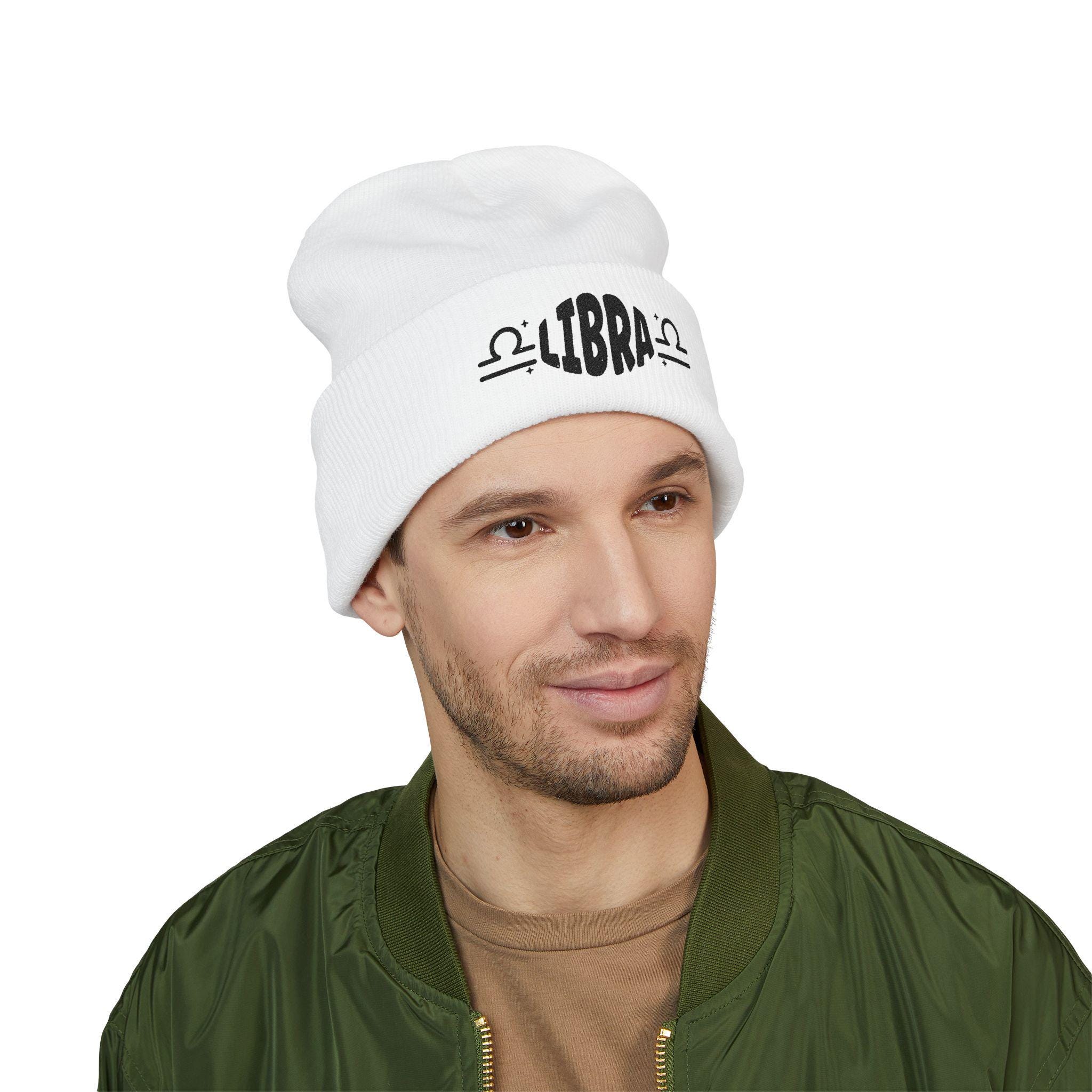 Embroidered Libra Beanie, Zodiac Astrology Gift, Winter Hat  display picture 3