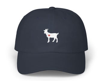 Goat Animal Gifts, Embroidered Hat, Cute Farmer gift, Minimalist Cotton Cap