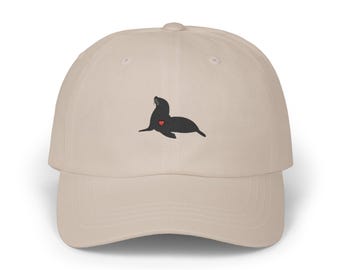 Sea Lion Gifts, Embroidered Hat, Animal Lover Cap, Beach Hat