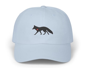 Embroidered Fox Hat: Minimalist Cotton Cap, Animal Lover Gift