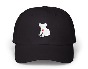 Koala Lover Gift, Embroidered Hat: Minimalist Animal Lover, Koala Rescue