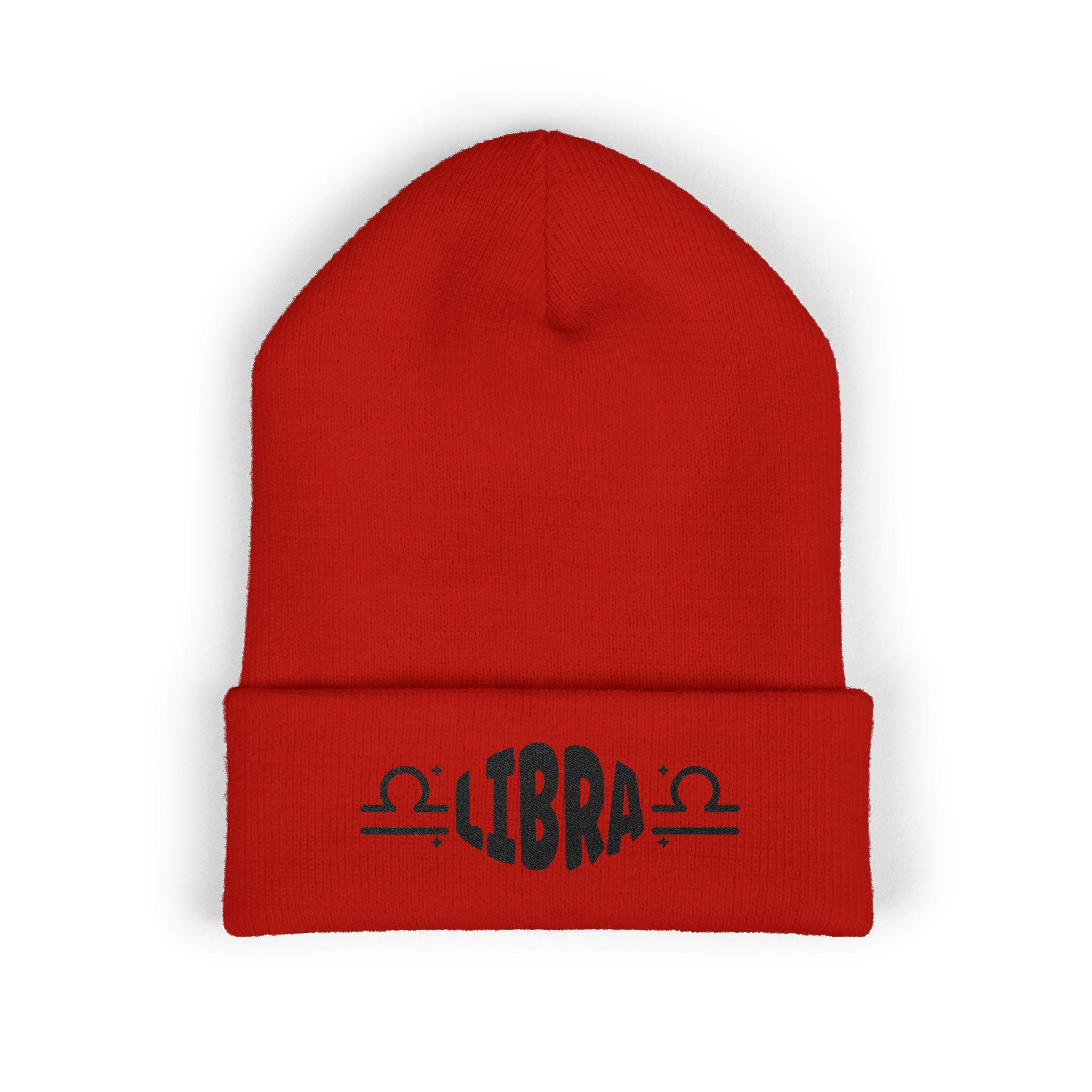 Embroidered Libra Beanie, Zodiac Astrology Gift, Winter Hat 
