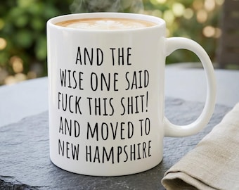 Moving to New Hampshire, New Hampshire Mug, Relocation Gift, Funny Moving Away Present, New Home, Coworker leaving