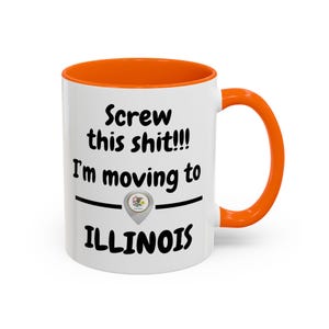 Cadeau de départ, cadeau de déménagement drôle, agenda de déménagement, cadeau de déménagement, cadeau de l'Illinois, cadeau de départ du patron, cadeau de pendaison de crémaillère, tasse de l'Illinois