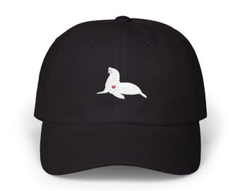 Sea Lion Gifts, Embroidered Hat, Beach Cap, Cute Animal Cap