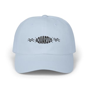 Aquarius Zodiac Hat, Embroidered Aquarius Cap, Astrology Gift for Him, January, February birthday,Aquarius Sign Hat,Horoscope Gift Men women