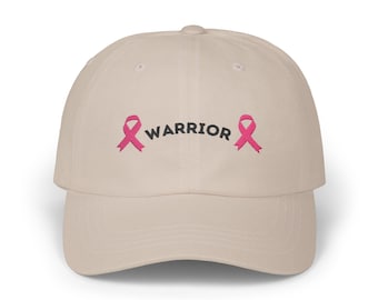 Embroidered Warrior Cancer Hat: Custom Ribbon, Chemo Support Gift