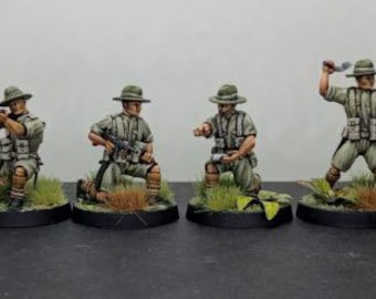Gurkha combat squad(8) | 3D Printed Miniatures in 1:56 Scale Various Scales
