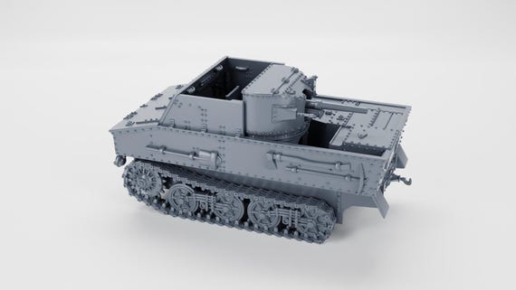 Modèle 3D Imprimé De Char Belge Vickers Tank Hunter T13 B2 - Échelles 1/48 à 1/87
