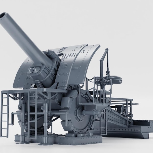 3D Printed 42cm Big Bertha (Germany, WW2) (1:56 Scale)