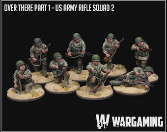 Infantry Riflemen Squad 2 | 28mm WW2 USA Infantry &quot;Operation Torch&quot; (8) | 3D Printed Miniatures in 1:56 Scale various Scales.