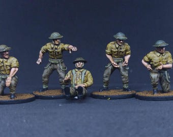 British Commonwealth generic artillery crew (5) | 3D Printed Miniatures in 1:56 Scale Various Scales