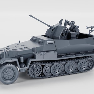 Sd.Kfz.251.17 Ausf.C with 2cm Flak 38 (Germany, WW2)  – 3D Printed WWII Model – 28mm / 1:56 Scale for BA & Tabletop Wargames