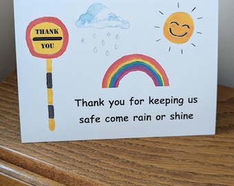 Thank You School Crossing Patrol Card, Crossing Guard Appreciation Card, Lollipop Person Thank You, Keeping Children Safe Come Rain or Shine