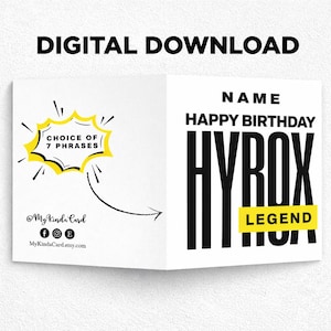 Personalised Hyrox Birthday Card – Functional Fitness Athlete Gym Lover (Digital Download)
