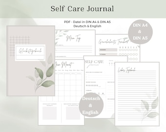 Happiness Diary beige I Digital Download, to print, gratitude diary, mood tracker, self-development planner, self-care