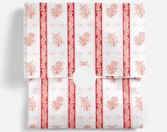 Valentine's Day Floral Red Roses Compostable Tissue Paper - Set of 10